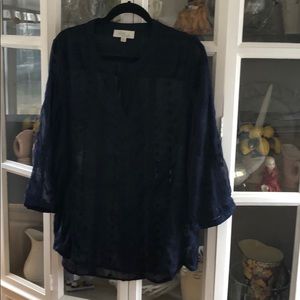Stitchfix Olive&Oak Sheer Navy Tunic